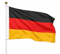 Drapeau de l'Allemagne 90 x 150 cm, drapeau allemand avec 2 œillets en laiton, drapeau de la Coupe du monde, drapeau du pays pour extérieur, matériau polyester, résistant au vent et à la pluie
