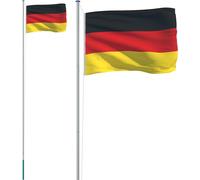 Drapeau de l'Allemagne et mât 6,08 m Aluminium