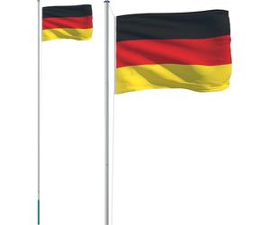 Drapeau de l'Allemagne et mât 6,08 m Aluminium