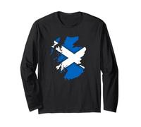Drapeau de l'Écosse Carte des îles écossaises Croix de St Andrew Saltire Manche Longue