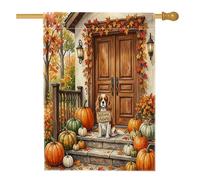 Drapeau de maison Cavalier King Charles Spaniel 71,1 x 101,6 cm double face pour décoration extérieure, maison de ferme, drapeau de maison, motif citrouille, drapeau de pelouse