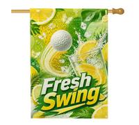 Drapeau de maison en forme de citron, balle de golf vive d'été, papillon, toile de jute verte d'été, drapeaux décoratifs double face pour porche, cour, pelouse, patio, porte, entrée, 71,1 x 101,6 cm