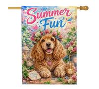 Drapeau de maison pour chien, lanterne à fleurs fantaisistes d'été verte double face en toile de jute pour porche, extérieur, terrasse, pelouse, entrée, camping, 71,1 x 101,6 cm