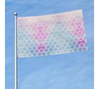 Drapeau décoratif d'extérieur coloré avec imprimé écailles de sirène pour jardin, porche, mur, terrasse, porte d'entrée, arrière-cour