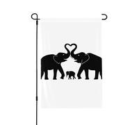 Drapeau double face en polyester avec imprimé vieux éléphant et jeune éléphant - Cadeau de vacances pour porche et cour