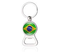 Drapeau du Brésil Bière Ouvre-Bouteille en Métal Verre Cristal Porte-clés Voyage Souvenir Cadeau Porte-clés Accessoires
