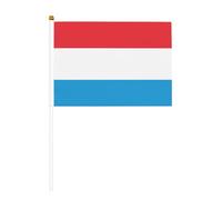 Drapeau du Luxembourg - Petits drapeaux sur bâtons - Durable - 14 x 21 cm - Mini drapeaux pour cour, jardin et décoration extérieure - Lot de 6 et 12