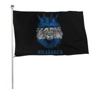 Drapeau du Nicaragua avec lion roi, grand format, décorations de fête d'extérieur, 60 x 90 cm