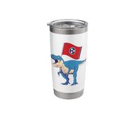 Drapeau du Tennessee Dinosaure T-Rex Nashville Volunteer State Kids Gobelet isotherme en acier inoxydable double paroi
