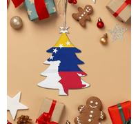 Drapeau du Venezuela - Décorations de Noël en bois imprimées - Artisanat de Noël - Décoration à suspendre pour Noël - Cadeau de Noël