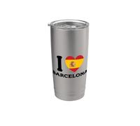 Drapeau espagnol I Love Barcelona Espagne Cœur Gobelet isotherme en acier inoxydable double paroi