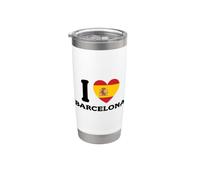 Drapeau espagnol I Love Barcelona Espagne Cœur Gobelet isotherme en acier inoxydable double paroi