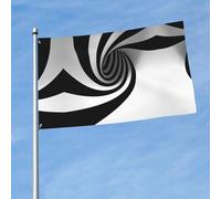 Drapeau extérieur abstrait imprimé circulaire vibrant 0,9 x 1,5 m, design audacieux, pour défilé, événement, cour, terrasse et maison