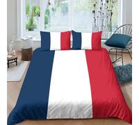 Drapeau français Housse De Couette Imprimé 3D Parure De Lit Microfibre Ultra Douce,Drapeau national Ensemble Housse De Couette Taie Avec Fermeture Éclair- Convient À Garçons Et Filles King（220x240cm）