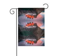 Drapeau imprimé Mt Peak pour extérieur 30 x 45 cm Drapeau de jardin | Drapeau de jardin double face pour Thanksgiving, Halloween, Noël