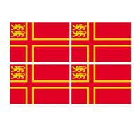 drapeau Normand avec Lions - 4 stickers - 9.5 x 6.3 cm - Sticker