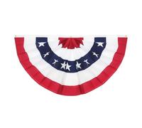 Drapeau Patriotique Plissé Décoratif pour Fête Nationale, Intérieur | Tissu Polyester, Design Thème Jour de L’indépendance, Guirlande Fanion pour Décoration D’intérieur