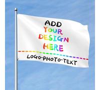 Drapeau Personnalisé & Bannière Personnalisé - Faites Votre Propre Drapeau/Bannière Personnalisés, Ajoutez Votre Logo/Texte/Photo pour la décoration de jardin extérieur - 2x3 Ft - Double Face