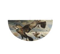Drapeau semi-circulaire en polyester avec 3 œillets de 1,5 x 0,9 m | Drapeau de jardin imprimé chasse volant sauvage pour extérieur et intérieur Bannière décorative 1 pièce