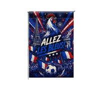 Drapeau Supporter Fan Équipe de France Football, Allez Les Bleus, Coupe Du Monde, Coupe d'Europe, Polyester, 30x45 cm, Résistant aux Intempéries