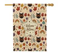 Drapeaux d'automne Bombay pour maison de chat, 71,1 x 101,6 cm, double face pour l'extérieur, l'automne sans couture, drapeau vertical en toile de lin funky, drapeau imprimé pour la maison, les