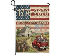 Drapeaux de jardin 250e anniversaire de mariage Cavalier King Charles Spaniel 30,5 x 45,7 cm double face pour extérieur, 4 juillet, drapeau de maison en toile standard, drapeau de maison, drapeau de