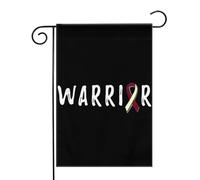 Drapeaux de jardin de sensibilisation au cancer de la tête et du cou « Guerrier », bannière aux couleurs vives de 32 x 46 cm, décoration extérieure pour jardin ou maison, cadeau.