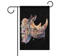 Drapeaux De Jardin Fleur De Rhinocéros Aquarelle Premium Treer Drapeau Décorations Drapeau Extérieur Pour Balcon Fête Ferme 30X45Cm