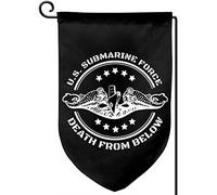 Drapeaux De Jardin Force Sous-Marine De L'Us Navy Mort Par Le Dessous Filet Toutes Les Saisons Garden Flag Résiste Aux Intempéries Pelouse Drapeaux Pour Célébrations Balcon Fête 30X45Cm