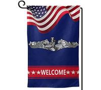 Drapeaux De Jardin Insigne De Sous-Marin De L'Us Navy Décorations Drapeau Extérieur Premium Pelouse Drapeaux Pour Célébrations Patio 30X45Cm