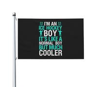 Drapeaux De Jardin Je Suis Un Garçon Qui Joue Au Hockey Sur Glace Bannière Extérieure Résiste Aux Intempéries Garden Flag Toutes Les Saisons Drapeau Extérieur Pour Balcon Fête Ferme M