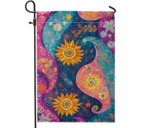Drapeaux De Jardin Motif Tournesol Vibrant Et Coloré Résiste Aux Intempéries Drapeau Extérieur Coupe-Vent Et Étancheune Pelouse Drapeaux Pour Jardinage Balcon Fête 30X45Cm