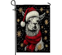 Drapeaux de jardin verticaux en toile de jute « Merry Christmas » - 30,5 x 45,7 cm - Double face pour l'extérieur - Animaux de neige frais - Petits drapeaux de pelouse - Décoration de maison ou