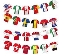 Drapeaux du monde 3 pièces, guirlande de bannières de drapeaux du monde, 49 pays autour des décorations fête pour 2026, 5, 91 × 5, 87 pouces