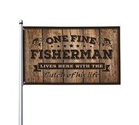 Drapeaux graphiques pour chambre One Fine Fisherman Lives Here With The Catch Of His Life Drapeau Man Cave Drapeaux Hippie Decor (120 x 180 cm)