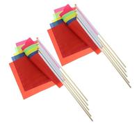 Drapeaux Rectangulaires de Pelouse 10 Pièces en Bois pour Marquage Jardin | Lot de Dix, Forme Rectangle Colorée, Usage Jardin et Cour, Repérage Facile, pour Tente Style Aléatoire