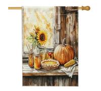 Drapeaux verticaux en toile de jute de tournesol rustique, 71,1 x 101,6 cm, double face pour extérieur, automne frais de campagne, petits drapeaux de pelouse, drapeaux de ferme, maison extérieure