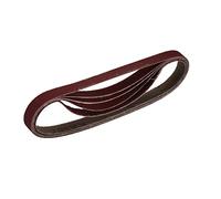Draper 08693 Lot de 5 bandes abrasives en tissu, 13 x 457 mm, grain assorti, rouge, taille unique