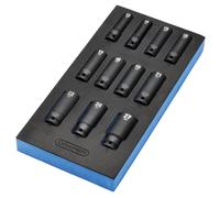 Draper 1.3cmD Métrique Profond Impact Douille En 1/4 Tiroir Eva Bac 11 PC 63483
