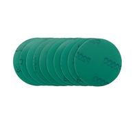 Draper 11952 Lot de 10 disques abrasifs humides et secs avec crochet et boucle, vert, 75 mm, grain 2000