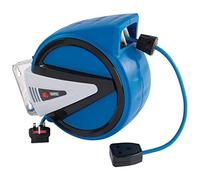 DRAPER 15051 Rouleau de câble électrique rétractable, bleu, 10 m