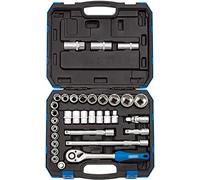 Draper 16363 douilles MM/AF 1/2" | Outil à main réversible micromètre | Cliquet à prise souple | 17 douilles métriques | Outils de mécanicien de voiture | 7 douilles impériales | 3 douilles d'allumage