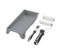 Draper 20797 Lot de 5 rouleaux de peinture en mousse haute densité et pinceau avec prise en main douce, comprend des manchons de rouleau de 10,2 cm, un cadre, un plateau et un pinceau de 20 mm