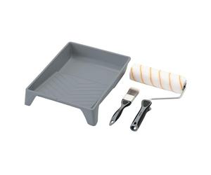 Draper 20947 Ensemble rouleau de peinture et pinceau en polyester à poils moyens avec poignée douce, comprend un manchon de 22,9 cm, un plateau et un cadre et un pinceau de 40 mm
