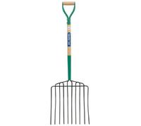 Draper 22027 Fourche à fumier à 10 Dents avec Manche en Bois et poignée en D