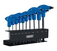 Draper 33869 Metric T-Handle Hexagon, Jeu d'Outils llen avec Crémaillère, 10 pièces