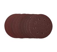 Draper 53510 Lot de 10 disques abrasifs auto-agrippants Grain assortis 40G, 80G, 120G, 240G Rouge 115 mm
