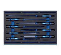 Draper 63399 Lot de 8 tournevis de précision extra longs avec plateau en EVA 1/4, Bleu