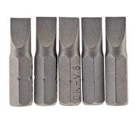 Draper 64011 Lot de 5 embouts hexagonaux à fente plate 6 mm 25 mm de long