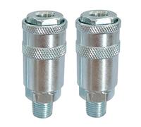 Draper 70863 Raccord rapide mâle 1/4" (lot de 2) Raccords d'air Argent